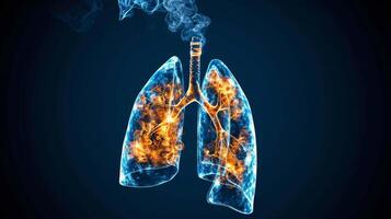 ai gegenereerd onderzoeken de dynamisch van long ziekte. menselijk longen röntgenstraal anatomie, hoogtepunt long en potentieel verwondingen foto