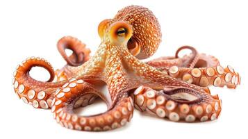 ai gegenereerd Octopus Aan geïsoleerd wit achtergrond. foto