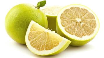 ai gegenereerd pomelo Aan geïsoleerd wit achtergrond foto