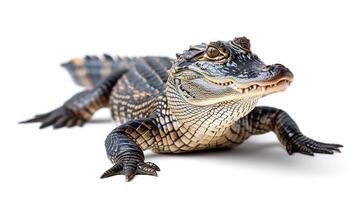 ai gegenereerd alligator Aan geïsoleerd wit achtergrond. foto