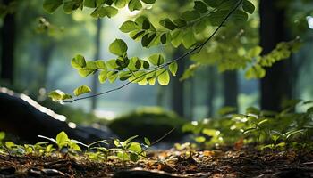 ai gegenereerd levendig herfst bladeren creëren een pittoreske Woud tafereel gegenereerd door ai foto