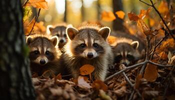 ai gegenereerd schattig zoogdier zittend Aan Afdeling in natuur gegenereerd door ai foto