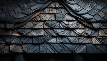 ai gegenereerd oud hout plank dak tegel patroon in natuur gegenereerd door ai foto