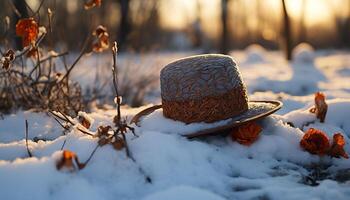 ai gegenereerd winter Woud sneeuw gedekt bomen creëren een magisch tafereel gegenereerd door ai foto