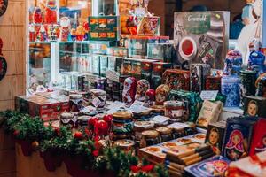 Kerstmis markt in Milaan, Italië, Lombardije 01.01.2024 foto