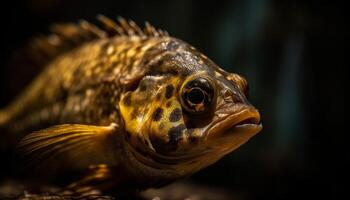 ai gegenereerd een schattig schildpad onderwater, op zoek Bij de camera met haar oog gegenereerd door ai foto