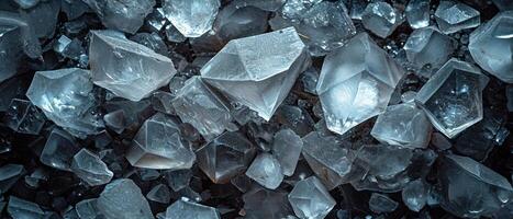 ai gegenereerd een detailopname visie van glasachtig mineralen, lijkt op ijs of kwarts foto