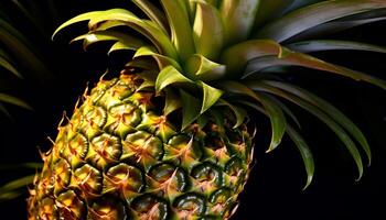 ai gegenereerd versheid en zoetheid in een single rijp ananas, een tropisch genot gegenereerd door ai foto