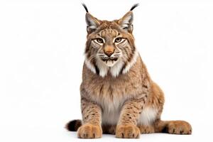 ai gegenereerd lynx geïsoleerd Aan wit achtergrond foto