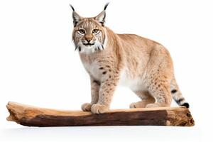 ai gegenereerd lynx geïsoleerd Aan wit achtergrond foto