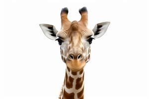 ai gegenereerd giraffe geïsoleerd Aan wit achtergrond foto