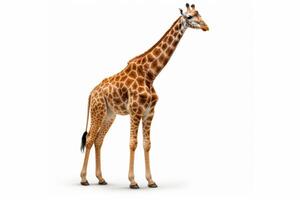 ai gegenereerd giraffe geïsoleerd Aan wit achtergrond foto