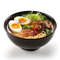 ai gegenereerd ramen soep detailopname foto