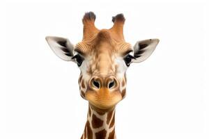 ai gegenereerd giraffe geïsoleerd Aan wit achtergrond foto