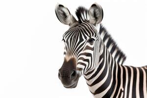 ai gegenereerd zebra geïsoleerd Aan wit achtergrond foto