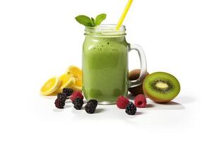 ai gegenereerd kiwi groen smoothie foto