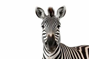 ai gegenereerd zebra geïsoleerd Aan wit achtergrond foto