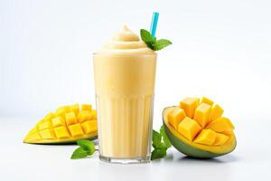 ai gegenereerd mango milkshake clip art foto
