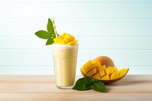 ai gegenereerd mango milkshake clip art foto