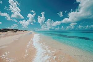 ai gegenereerd mooi tropisch turkoois oceaan strand professioneel fotografie foto