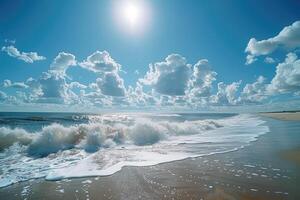 ai gegenereerd mooi tropisch turkoois oceaan strand professioneel fotografie foto