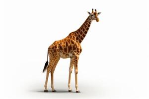 ai gegenereerd giraffe geïsoleerd Aan wit achtergrond foto