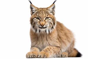 ai gegenereerd lynx geïsoleerd Aan wit achtergrond foto