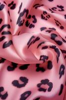 ai gegenereerd zacht roze luipaard afdrukken een subtiel tintje van elegantie foto