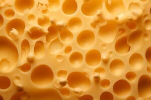 ai gegenereerd oppervlakte van een stuk van kaas detailopname foto