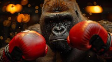 ai gegenereerd gorilla atleten. van boksen naar waterpolo foto