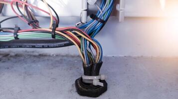 installatie van bedrading controle stroomkring ,circuit kabel controle voor controle machines. foto
