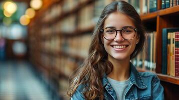 ai gegenereerd een wet studenten glimlach vertegenwoordigt hun enthousiasme voor aan het leren en een helder wettelijk toekomst foto