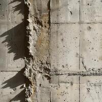 ai gegenereerd een detailopname van verweerd beton oppervlakken, vastleggen de rauw schoonheid van deze minimalistische materiaal foto