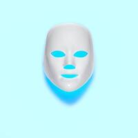 kunstmatig LED masker. concept van een android gezicht en een virtueel realiteit masker. foto