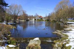 braunlage Gezondheid toevlucht park meer, harz, Nedersaksen, Duitsland foto