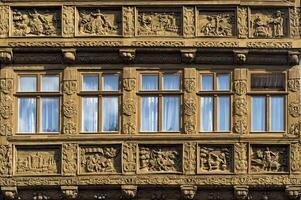 wernigerode, Duitsland - 2015, decoratief facade van een cafe, wernigerode, harz, Saksen anhalt, Duitsland foto