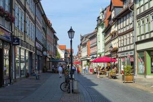 wernigerode, Duitsland - 2015, vakwerk huizen, wernigerode, harz, Saksen anhalt, Duitsland foto