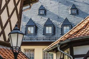 wernigerode, Duitsland - 2015, detail van de stad hal, wernigerode, harz, Saksen anhalt, Duitsland foto