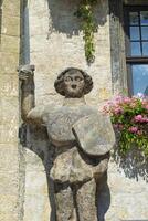 Quedlinburg, Duitsland - 2015, stad hal, roland standbeeld, Quedlinburg, harz, Saksen anhalt, duitsland, UNESCO wereld erfgoed plaats foto