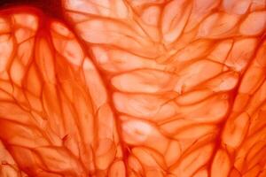 macro structuur van sappig grapefruit met abstract elementen foto