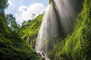 mooi visie van madakaripura watervallen de hoogste watervallen in Java eiland en tweede hoogste watervallen in Indonesië. foto