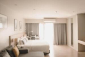 vervagen hotel rust uit kamer bed kamer huis interieur warm schoon voor abstract achtergrond foto