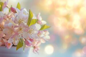 ai gegenereerd mooi bloemen voorjaar achtergrond. bloemen regeling. generatief ai foto