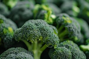 ai gegenereerd vers groen broccoli patroon. biologisch voedsel. generatief ai foto