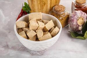 veganistisch keuken - biologisch tofu kaas foto