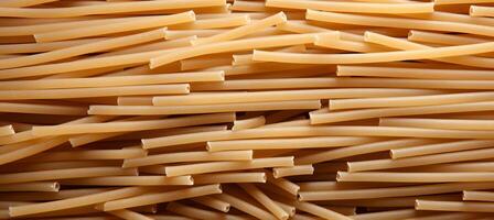 ai gegenereerd dichtbij omhoog top visie van traditioneel Italiaans pennettijn pasta net zo abstract achtergrond foto