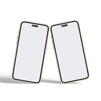 hoog kwaliteit realistisch kader smartphone met blanco wit scherm. mockup telefoon voor zichtbaar ui app demonstratie. foto