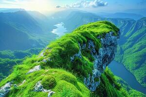 ai gegenereerd mooi natuur berg landschap professioneel fotografie foto