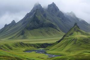 ai gegenereerd mooi natuur berg landschap professioneel fotografie foto