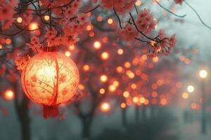 ai gegenereerd Chinese voorjaar festival atmosfeer professioneel fotografie foto